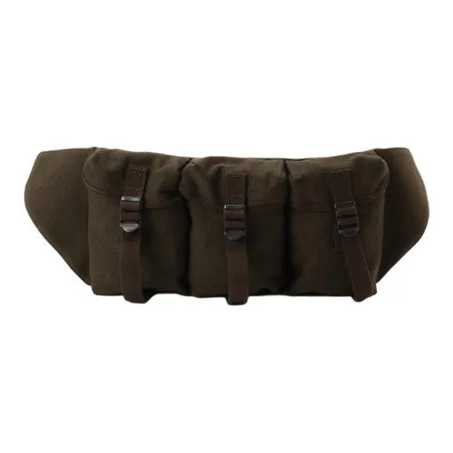 Yohji Yamamoto Linen One Shoulder Crossbody Fanny Pack Regular Men's Khaki