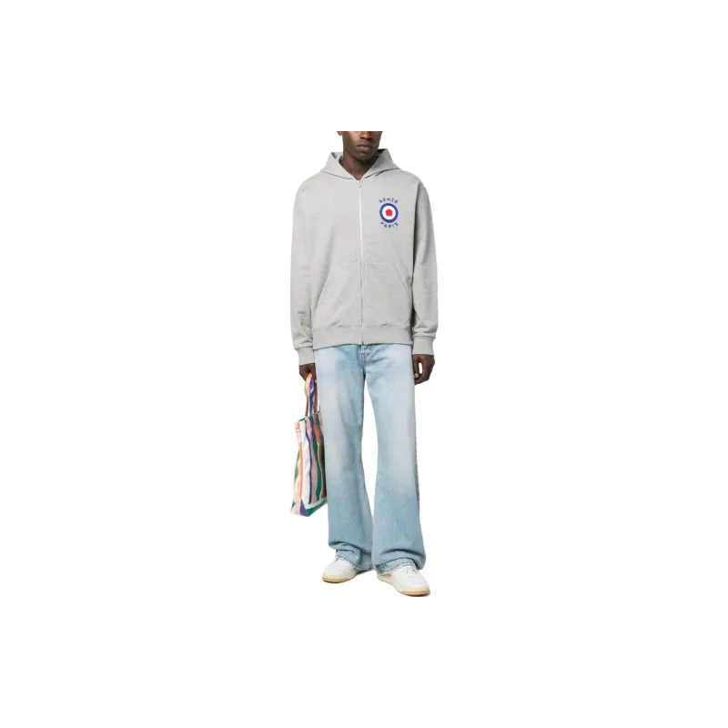 KENZO Logo embroidered Zipped Hoodie-2
