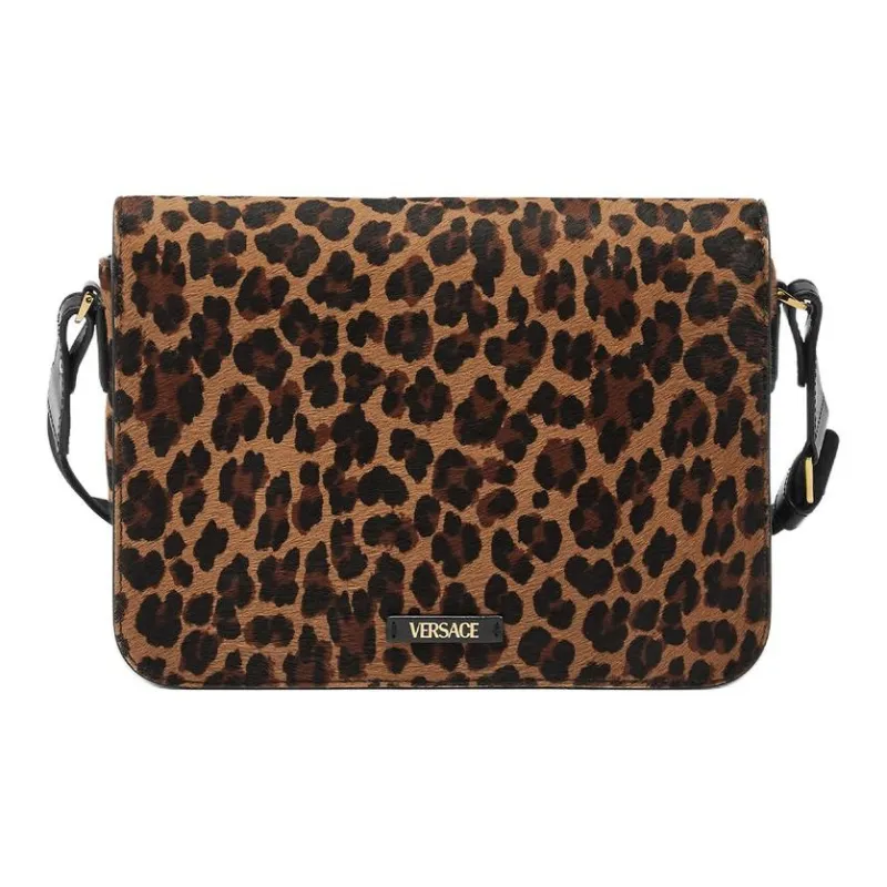 VERSACE Cow Hair Messenger Bag Shoulder Bag Crossbody Bag Regular Men's Leopard Print-2