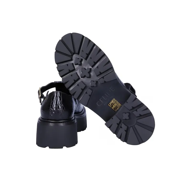 CELINE Triomphe Platform Shoes Women's Black-5