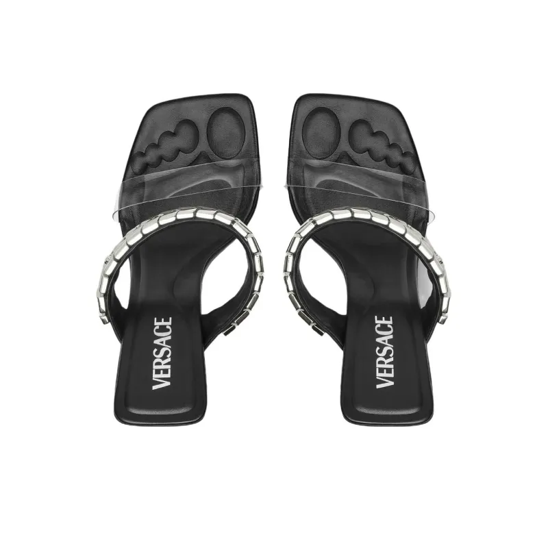 VERSACE Slide Slippers 10.5cm Women's Silver-4