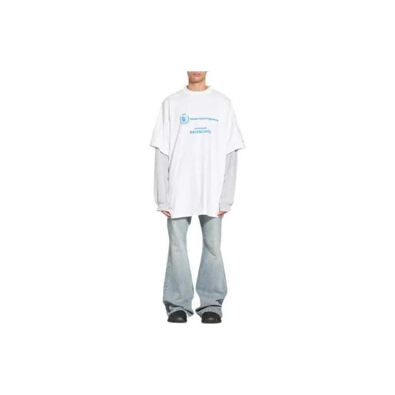 Balenciaga X WFP T Shirt Loose Fit Men's White-3