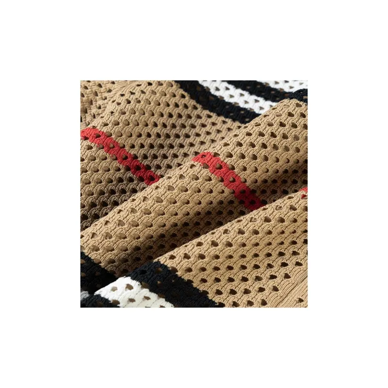 Burberry Icon Stripe Pointelle Knit Shorts-5