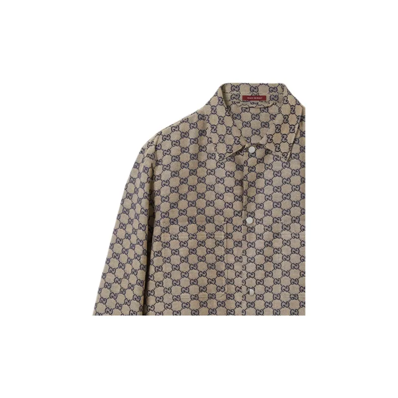 GUCCI Monogrammed Button Up Jacket-6