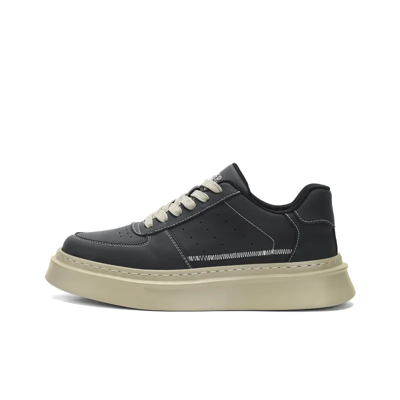 JEEP SPIRIT Lightweight Water Resistant Slip Resistant Wear Resistant Low Top Skateboard Shoes Men's Volcanic Gray-0