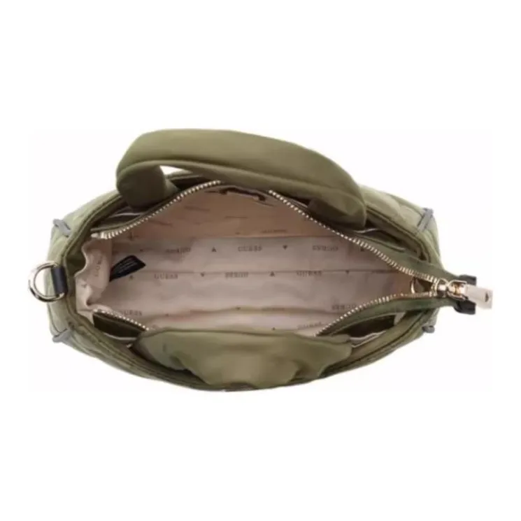 GUESS Fabric Shoulder Bag, Crossbody Bag, Handbag Medium Size Women's Green-2