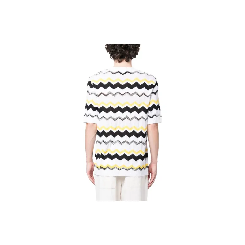 MISSONI Zigzag Knitted Short Sleeved T Shirt-2
