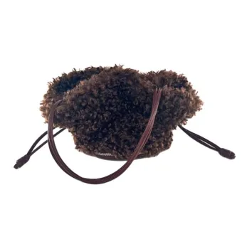 MUYSO Faux Fur Hats & Caps With Handbag Women's Mocha Brown