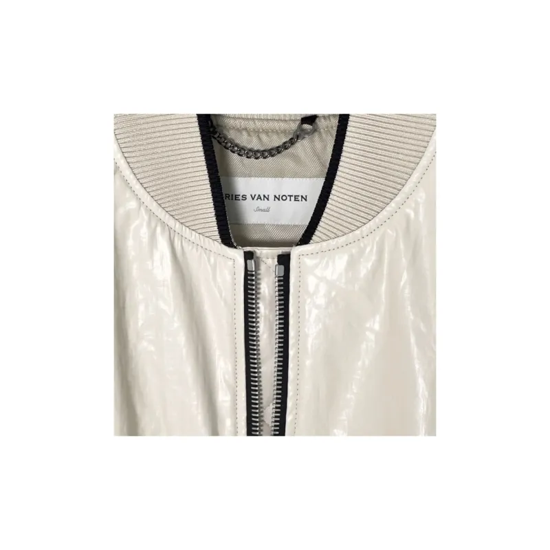 DRIES VAN NOTEN Striped Edge Drop Shoulder Bomber Jacket-2