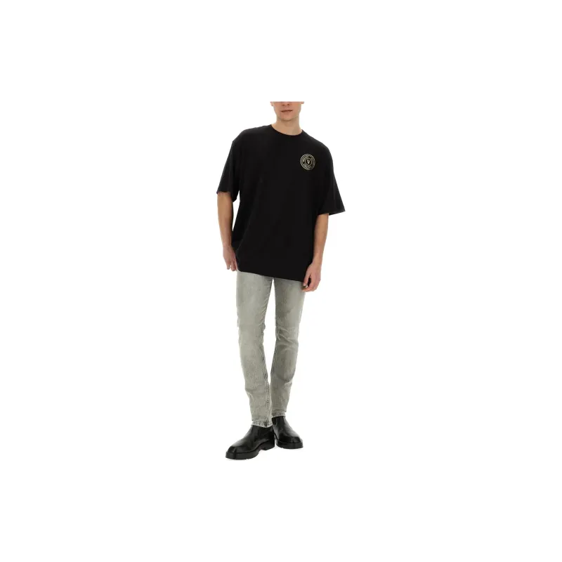 VERSACE JEANS COUTURE Logo Patch Straight Leg Jeans-4
