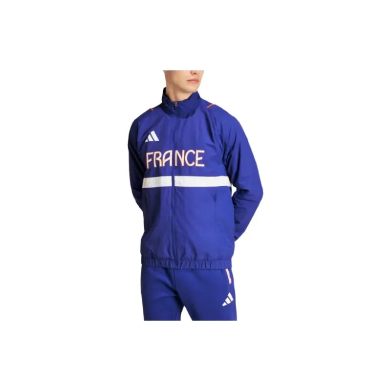 Adidas TEAM FRANCE PRESENTATION TRACK TOP Jackets Coats Men's Semi-Transparent Blue-2