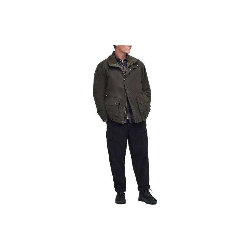 BARBOUR Saltburn Waxed Jacket Jackets Coats Men's Green-3