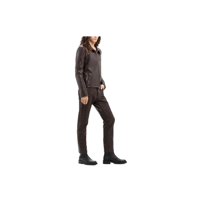 COURREGES Zipped Vinyl Biker Jacket-3