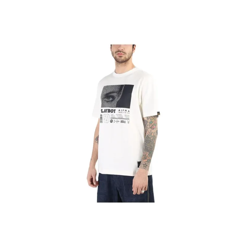 Alpha Industries x Playboy SS22 Crew Neck Fitted Straight Short-Sleeved T-Shirt Unisex-3