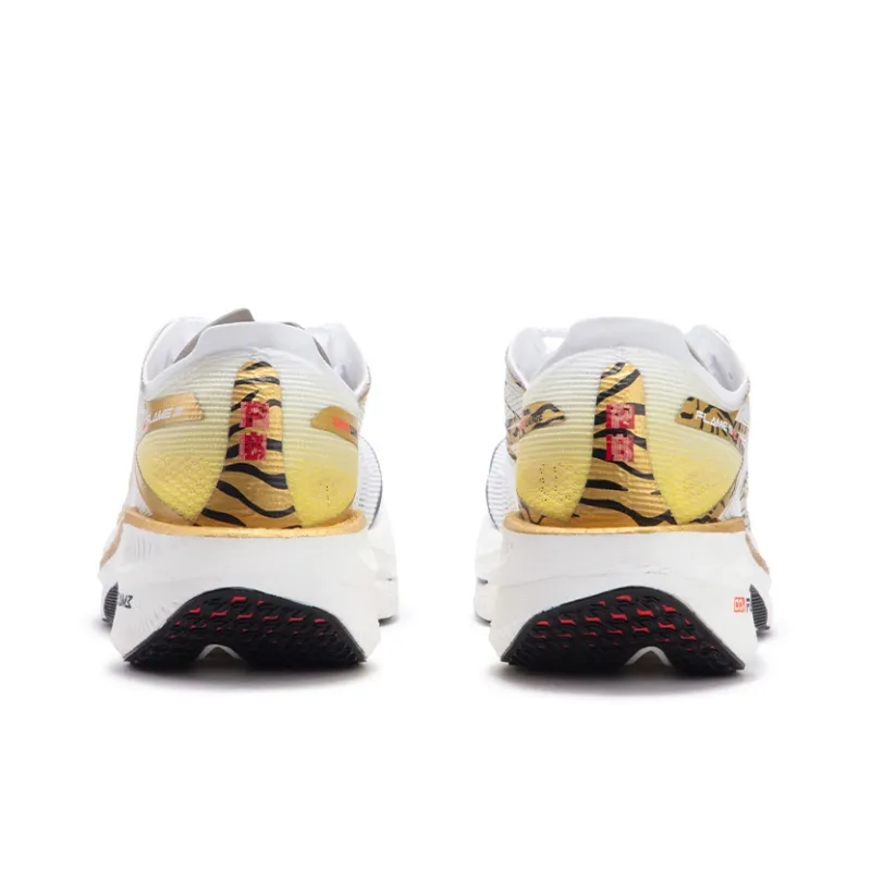 361° Fly Burn 3 Cushioning Anti Slip And Wear Resistant Low Top Carbon Plate Marathon Running Shoes Unisex White Gold-3