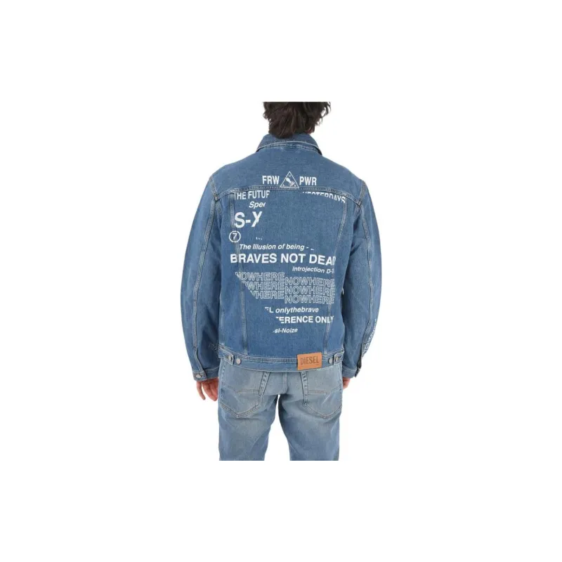 DIESEL Denim Jackets Men Blue-3