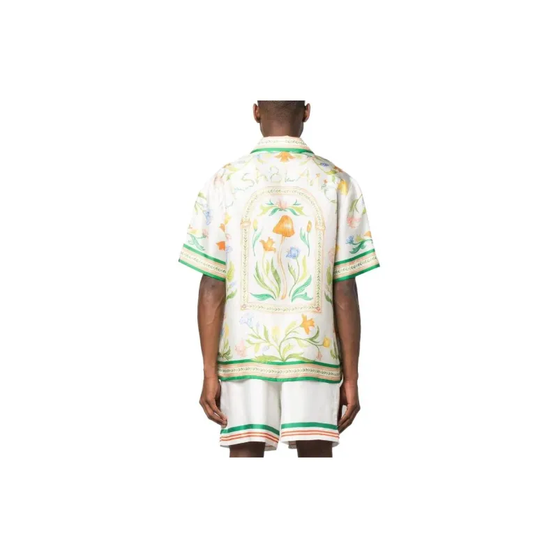 CASABLANCA Cuban Collar Short Sleeve Shirt-2