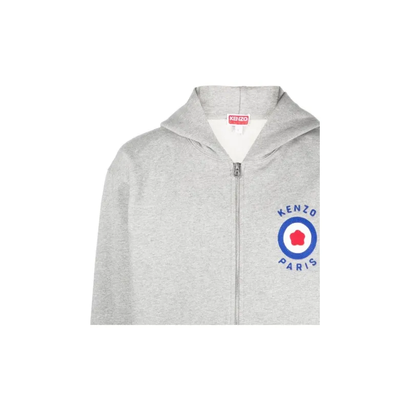 KENZO Logo embroidered Zipped Hoodie-4