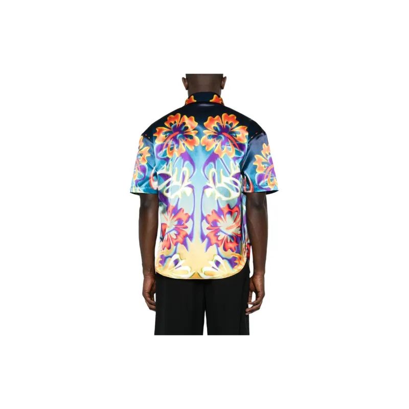 BLUEMARBLE Studded Hibiscus Short Sleeve Shirt-2