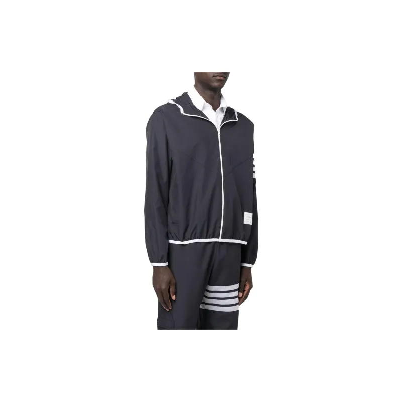 THOM BROWNE 4 Bar Zip Up Hooded Jacket-2