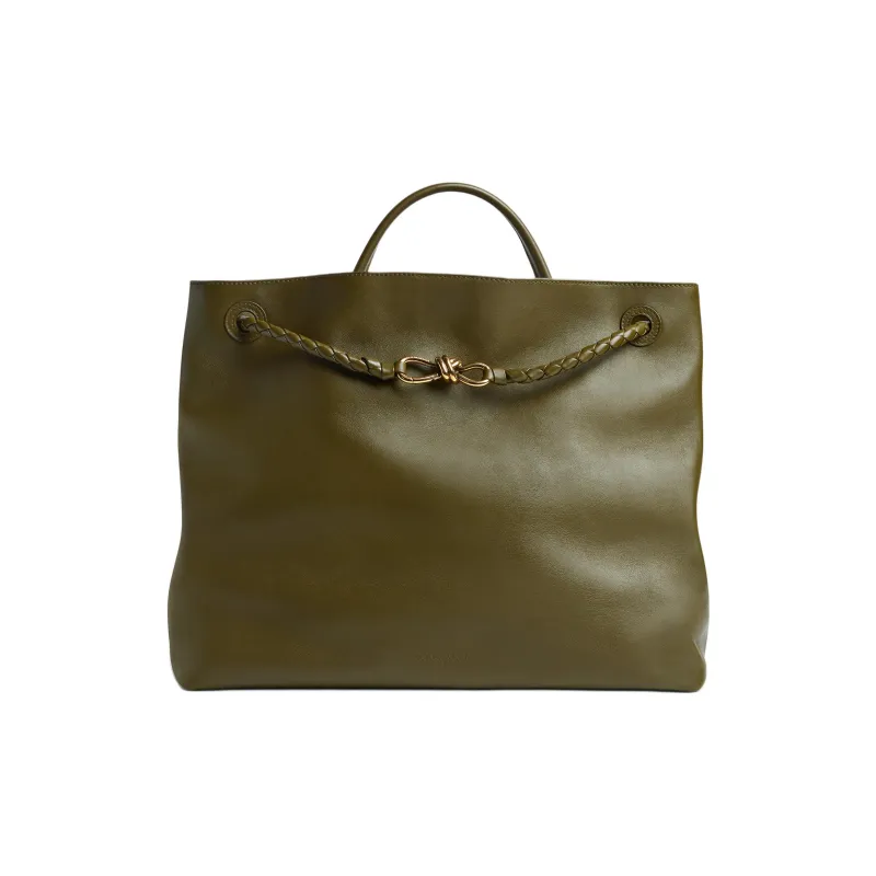 Bottega Veneta Cow Leather Shoulder Bag, Crossbody Bag, Handbag Tubas Women's Olive Green-4
