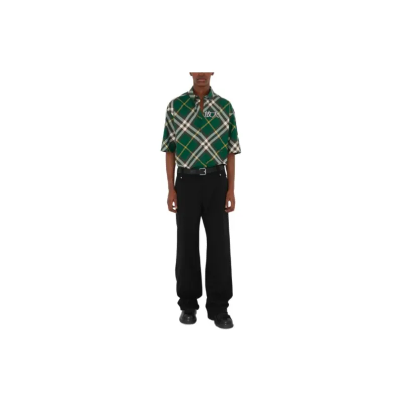 Burberry Logo embroidered Plaid Shirt-6