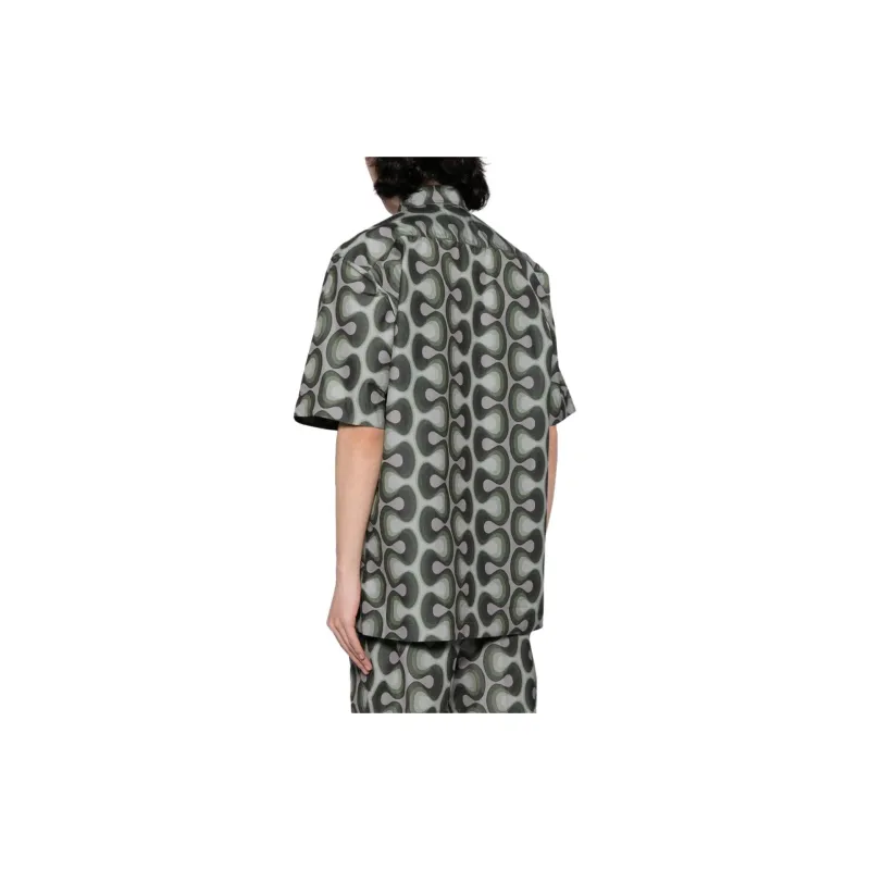 DRIES VAN NOTEN Short Sleeved Geometric Printed Shirt-3