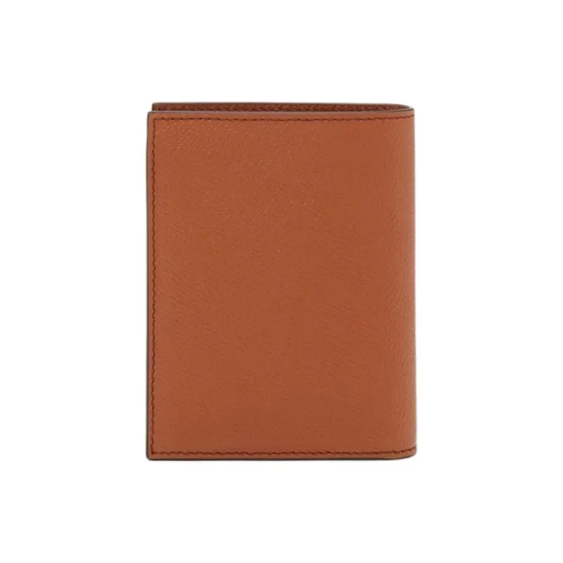 FERRAGAMO GANCINI Hammered Calfskin Wallet Men's Cognac Brandy-2