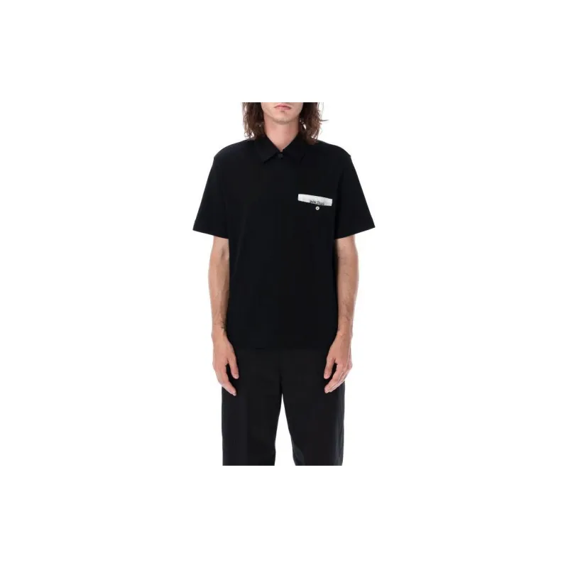PALM ANGELS Sartorial Tape Short Sleeved Polo Shirt-1