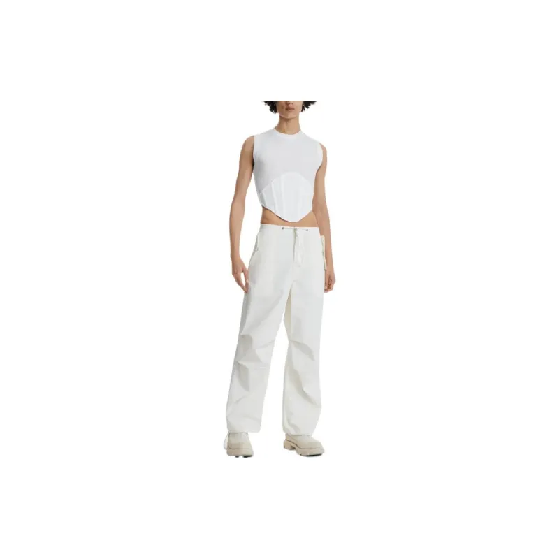 DION LEE Fine Ribbed Corset Sleeveless Tank Top-2
