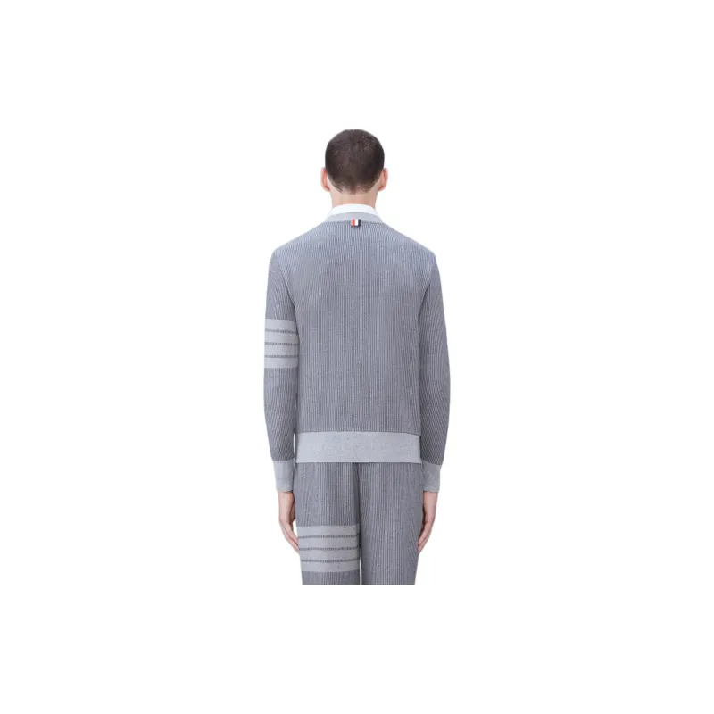 THOM BROWNE 4 Bar Ribbed Long Sleeved Sweatshirt-1