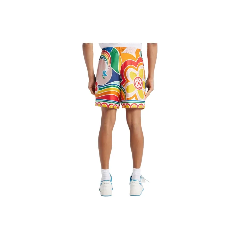 CASABLANCA Le Pouvoir Des Fleurs Silk Shorts-3
