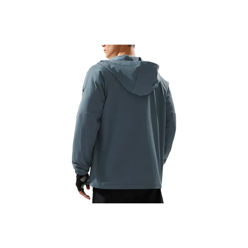 LiNing Sports Life Collection Trench Coat Men Snail Dark Cyan-3