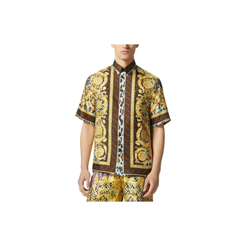 VERSACE Fendace Baroque Silk SS Shirt-2