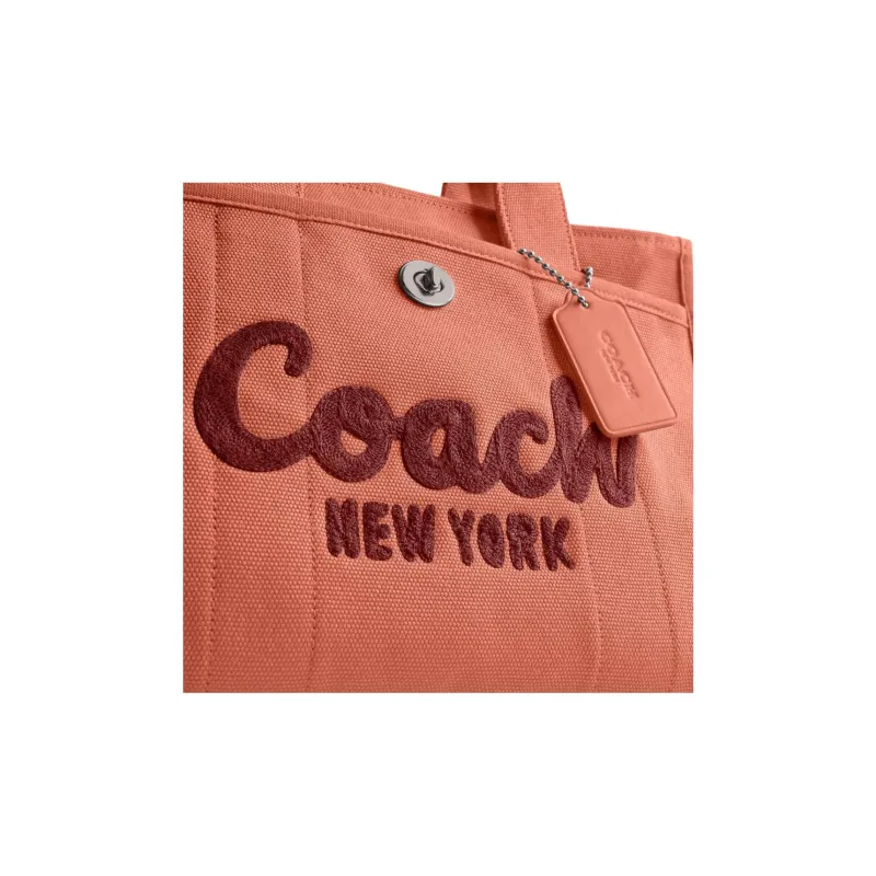 COACH Cargo Canvas Tote Bag, Shopping Bag, One Shoulder Crossbody Bag, Canvas Bag, Handbag Tubas Women's Light Red-4