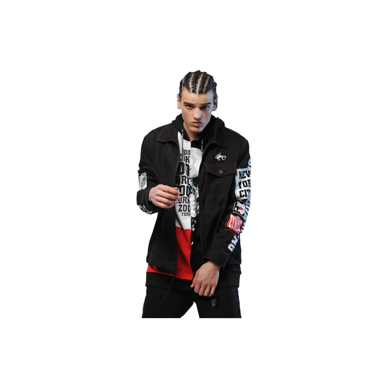 Zoo York Lapel Loose Fit Other Long-Sleeved Jacket Unisex Black-3