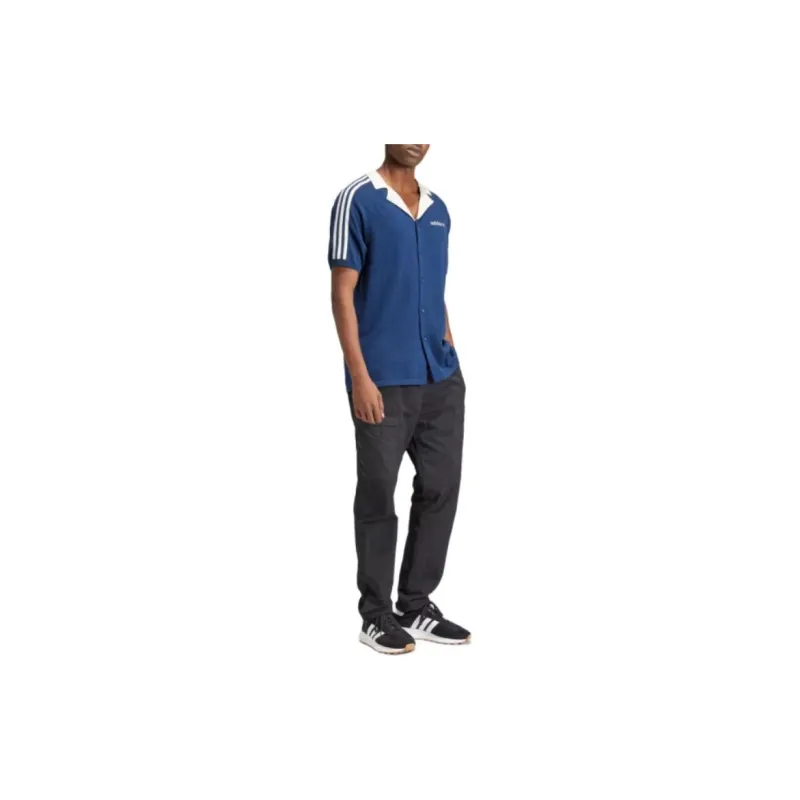 Adidas Originals Premium Knitted Tee T Shirt Men's Blue-3