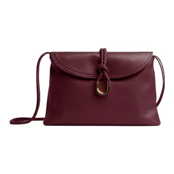 Bottega Veneta Cow Leather Shoulder Bag, Crossbody Bag Medium Size Women's Barolo Burgundy