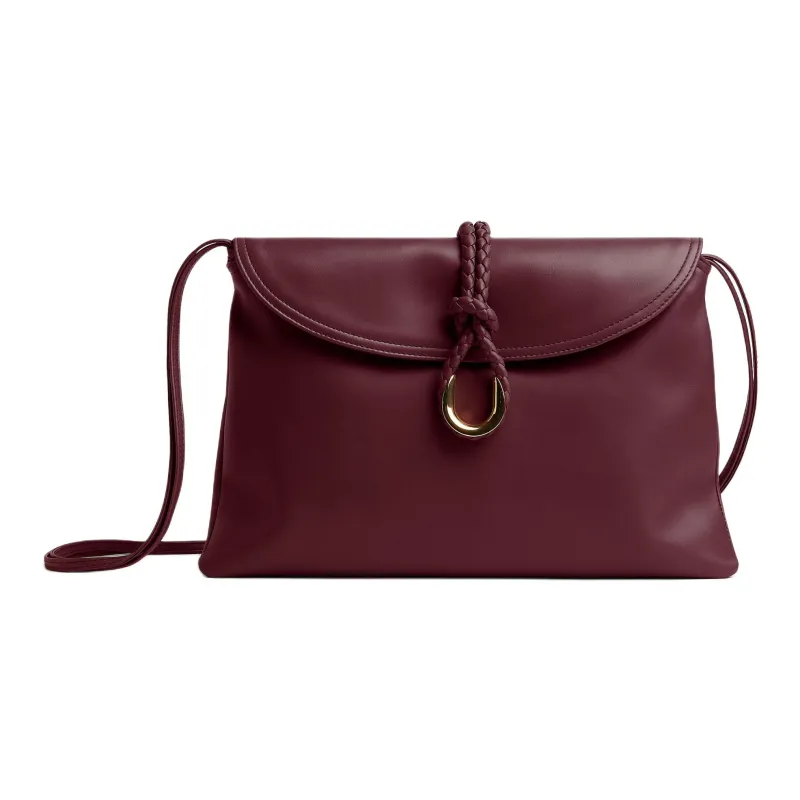 Bottega Veneta Cow Leather Shoulder Bag, Crossbody Bag Medium Size Women's Barolo Burgundy-0