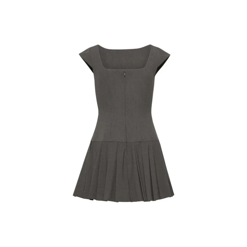 ARITZIA FW24 Sunday Best Palette Dress Short-Sleeved Dresses Women's Heather Charcoal/Stone Phoebe Zhennan Charcoal-1