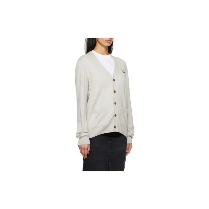 Maison Kitsune Fox Head Patch Knitted Cardigan-5