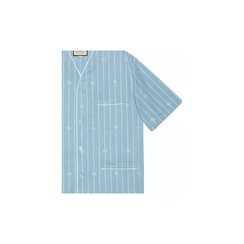 GUCCI Shirts Men Blue-5