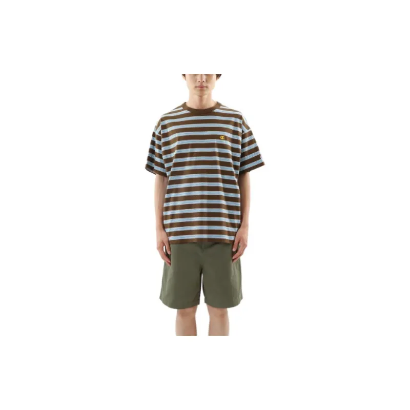 Champion Drop Shoulder Sleeve T-Shirt Men's Brown-3