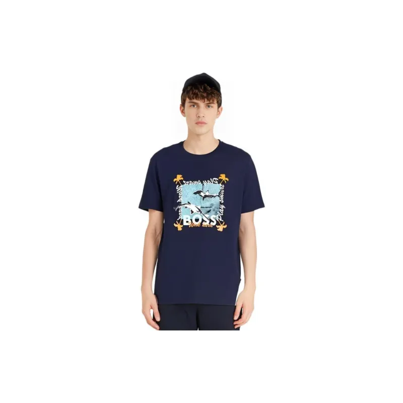 HUGO BOSS T Shirts Men Dark Blue-2
