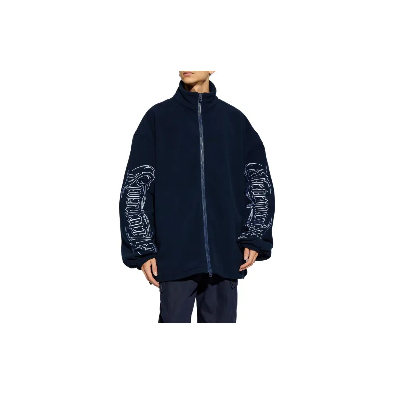 Vetements Embroidered Metal Logo Fleece Jacket-3