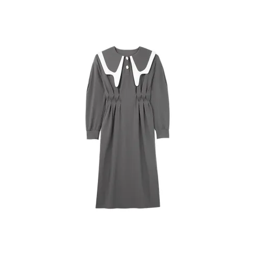 COCOON Long-Sleeved Dresses Women's Medium Gray