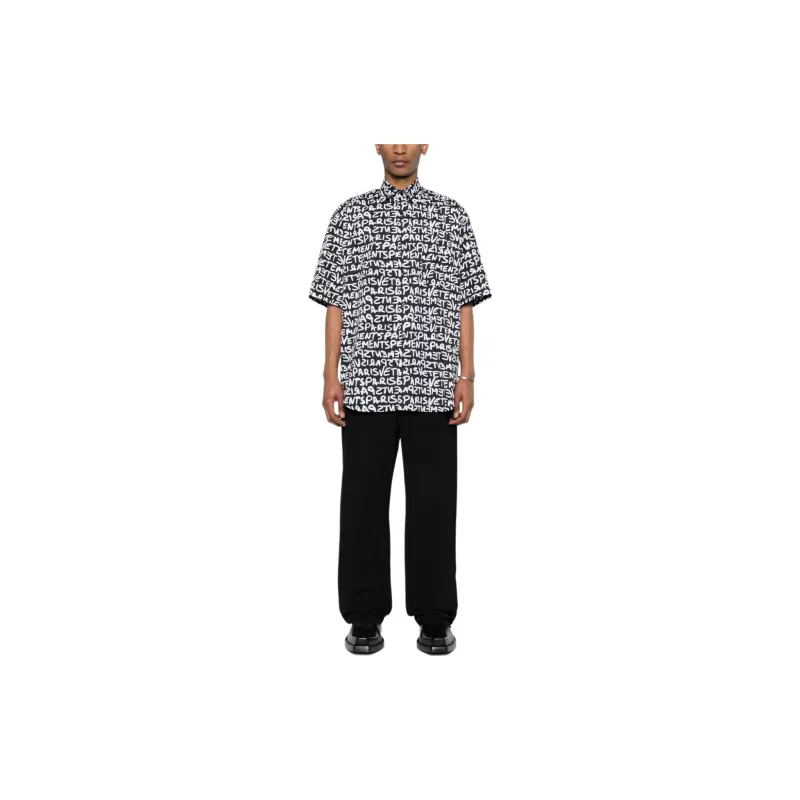 Vetements Graffiti Monogram Short Sleeve Shirt-3