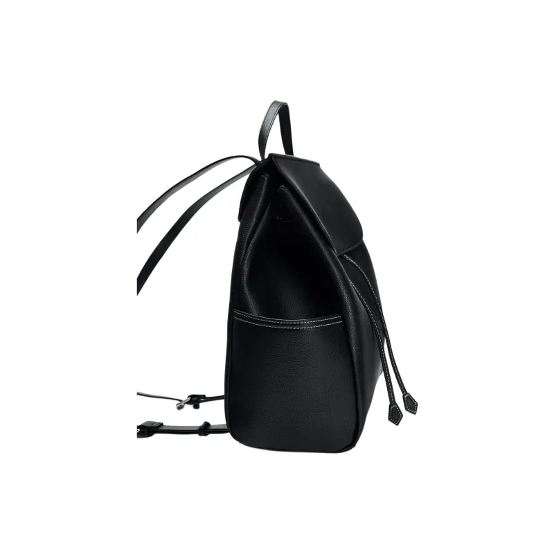 ZARA PU Backpack Large Size Women's Black-2