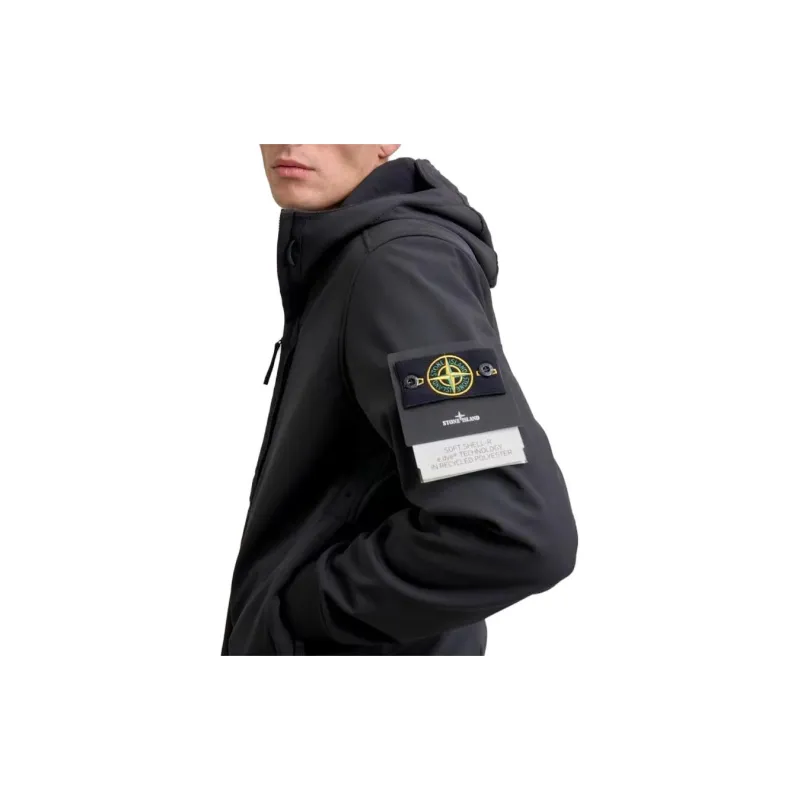 STONE ISLAND Logo Patch Zipped Hooded Jacket-5
