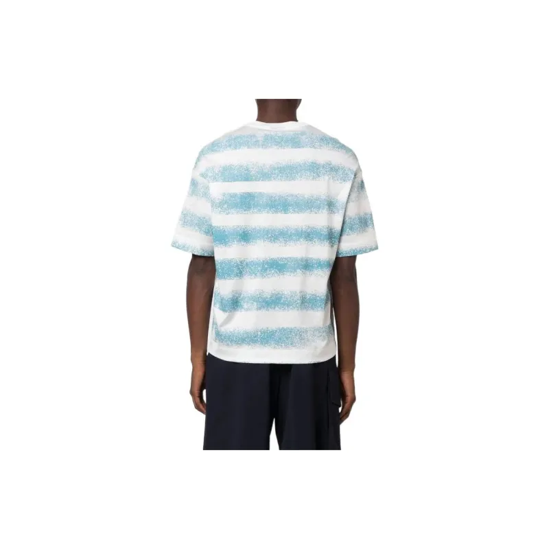 EMPORIO ARMANI T Shirts Men Blue With White Lettering-2